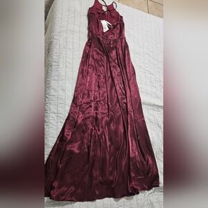 Wine Color Halter Dress Galina Signature Size 4